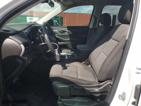 2021 Chevrolet Traverse LS with VIN 1GNERFKW1MJ191452, listed as a Copart auction lot 45590565 with 56,185 mi miles and Salvage Title. Bid and sale history available at carsss.com. Image 7.