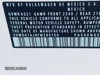 2015 Volkswagen Jetta SE with VIN 3VWD07AJ8FM284756, listed as a IAAI auction lot 42038453 with 127,112 mi miles and . Bid and sale history available at DreamBid. Image 9.
