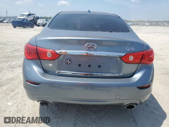 2017 Infiniti Q50 Premium with VIN JN1EV7AR3HM836681, listed as a Copart auction lot 61333735 with 49,857 mi miles and Salvage title. Bid and sale history available at DreamBid. Image 6.