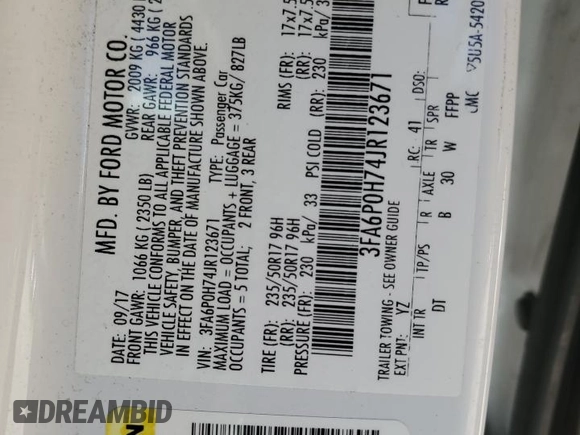 2018 Ford Fusion SE with VIN 3FA6P0H74JR123671, listed as a Copart auction lot 45188735 with 147,969 mi miles and Salvage Title. Bid and sale history available at DreamBid. Image 14.