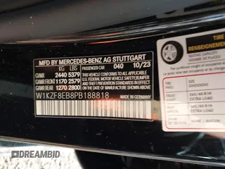 2023 Mercedes-Benz E 350 with VIN W1KZF8EB8PB188818, listed as a IAAI auction lot 40215908 with Not Provided miles and . Bid and sale history available at DreamBid. Image 9.