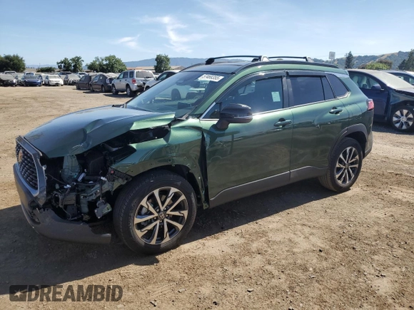 2025 Toyota Corolla Cross XLE with VIN 7MUDAABG2SV124680, listed as a Copart auction lot 57468355 with 2,180 mi miles and Salvage title. Bid and sale history available at DreamBid. Image 1.