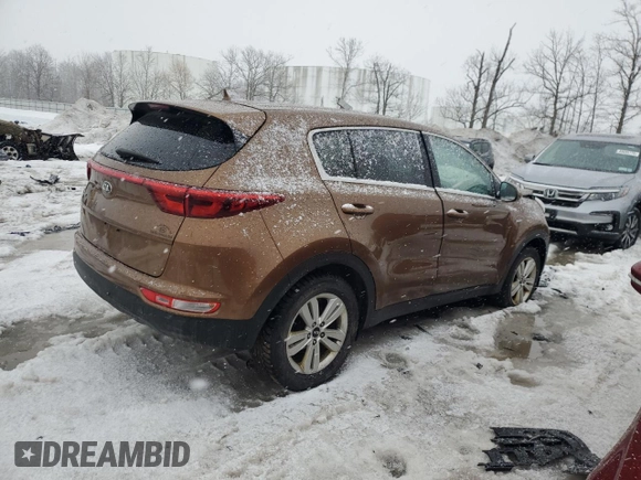 2017 Kia Sportage LX with VIN KNDPMCAC6H7221733, listed as a Copart auction lot 46054735 with Not Provided miles and Non Repairable. Bid and sale history available at DreamBid. Image 3.