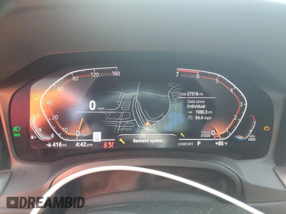 2023 BMW 4 Series 430i xDrive z VIN WBA73AP02PCL47210, wystawiony jako Copart lot #72401194 z przebiegiem 27 518 mil mil oraz Szkoda całkowita • Salvage title. Historia ofert i sprzedaży dostępna na DreamBid. Obrazek 9.