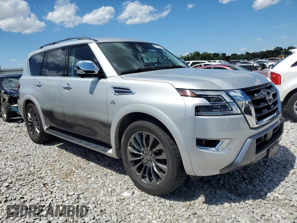 2021 Nissan Armada Platinum with VIN JN8AY2DB5M9791328, listed as a Copart auction lot 61401934 with 30,117 mi miles and Salvage Title. Bid and sale history available at carsss.com. Image 4.