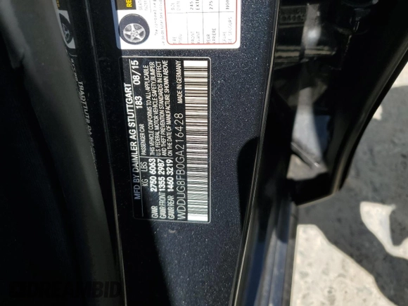 2016 Mercedes-Benz S-Class S 550 with VIN WDDUG8FB0GA216428, listed as a Copart auction lot 53065155 with 105,504 mi miles and Salvage Title. Bid and sale history available at carsss.com. Image 12.
