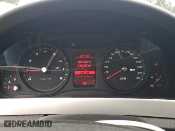 2009 Pontiac G8 GT with VIN 6G2EC57Y89L164105, listed as a Copart auction lot 47447925 with 50,407 mi miles and Salvage Title. Bid and sale history available at DreamBid. Image 9.