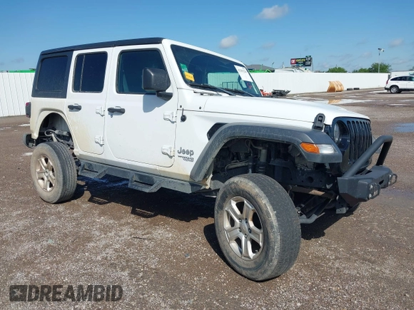 2020 Jeep Wrangler Unlimited Sport with VIN 1C4HJXDM2LW262867, listed as a IAAI auction lot 42303520 with 56,461 mi miles and . Bid and sale history available at DreamBid. Image 1.