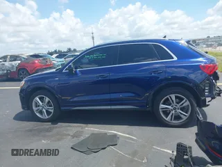 2021 Audi Q3 S line Premium with VIN WA1DECF37M1032508, listed as a IAAI auction lot 42556529 with 55,125 mi miles and . Bid and sale history available at DreamBid. Image 14.