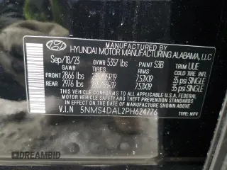 2023 Hyundai Santa Fe Limited with VIN 5NMS4DAL2PH624776, listed as a Copart auction lot 88330945 with 12,517 mi miles and Salvage Title. Bid and sale history available at carsss.com. Image 15.