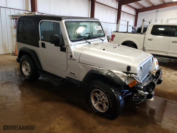 2004 Jeep Wrangler Sport with VIN 1J4FA49S94P713201, listed as a Copart auction lot 49602735 with 152,932 mi miles and Salvage Title. Bid and sale history available at carsss.com. Image 4.