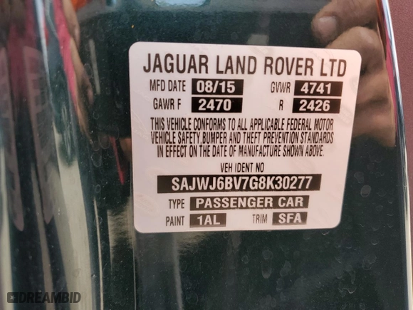 2016 Jaguar F-TYPE S with VIN SAJWJ6BV7G8K30277, listed as a Copart auction lot 49539073 with NaN miles. Bid and sale history available at carsss.com. Image 12.