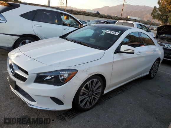 2019 Mercedes-Benz CLA 250 with VIN WDDSJ4EB2KN721729, listed as a Copart auction lot 38169434 with 53,179 mi miles and . Bid and sale history available at DreamBid. Image 1.