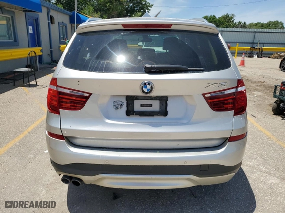 2015 BMW X3 sDrive28i with VIN 5UXWZ7C53F0M83457, listed as a Copart auction lot 58684734 with 100,486 mi miles and Salvage Title. Bid and sale history available at carsss.com. Image 6.