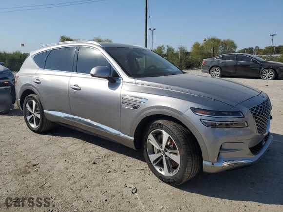 2021 Genesis GV80 with VIN KMUHCESC8MU049201, listed as a Copart auction lot 75515324 with 56,815 mi miles and Salvage Title. Bid and sale history available at carsss.com. Image 4.