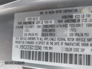 2013 Mazda CX-5 Touring with VIN JM3KE2CE9D0133348, listed as a IAAI auction lot 41357592 with 122,227 mi miles. Bid and sale history available at carsss.com. Image 9.