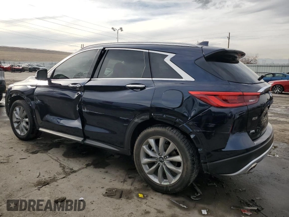 2021 Infiniti QX50 Essential z VIN 3PCAJ5CB0MF118732, wystawiony jako Copart lot #43972565 z przebiegiem 29 402 mil mil oraz Szkoda całkowita • Salvage title. Historia ofert i sprzedaży dostępna na DreamBid. Obrazek 2.