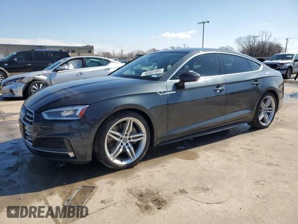 2019 Audi A5 Sportback Premium Plus z VIN WAUENCF57KA025046, wystawiony jako Copart lot #46602465 z przebiegiem 33 715 mil mil oraz Szkoda całkowita • Salvage title. Historia ofert i sprzedaży dostępna na DreamBid. Obrazek 1.