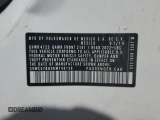 2019 Volkswagen Jetta S с VIN 3VWC57BU0KM148198, выставлен на аукционе Copart как лот 57138535 с пробегом 99 193 миль миль и На запчасти • Non repairable. История ставок и продаж доступна на DreamBid. Изображение 12.