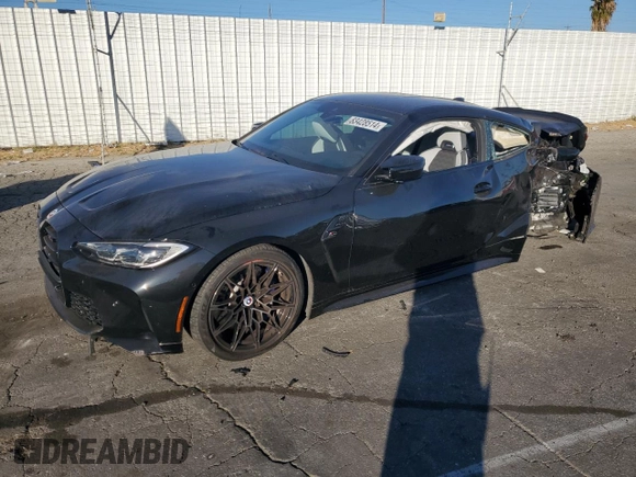 2023 BMW M4 Competition with VIN WBS33AZ09PCM29443, listed as a Copart auction lot 83428514 with 0 mi miles and Salvage Title. Bid and sale history available at carsss.com. Image 1.