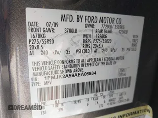 2010 Ford Expedition Max Limited z VIN 1FMJK2A59AEA06884, wystawiony jako IAAI lot #42166507 z przebiegiem 104 712 mil mil oraz . Historia ofert i sprzedaży dostępna na DreamBid. Obrazek 9.