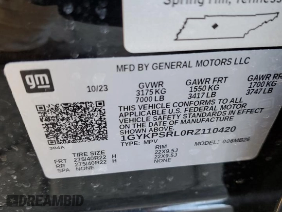 2024 Cadillac LYRIQ Luxury z VIN 1GYKPSRL0RZ110420, wystawiony jako Copart lot #42680525 z przebiegiem 13 999 mil mil oraz Szkoda całkowita • Salvage title. Historia ofert i sprzedaży dostępna na DreamBid. Obrazek 15.