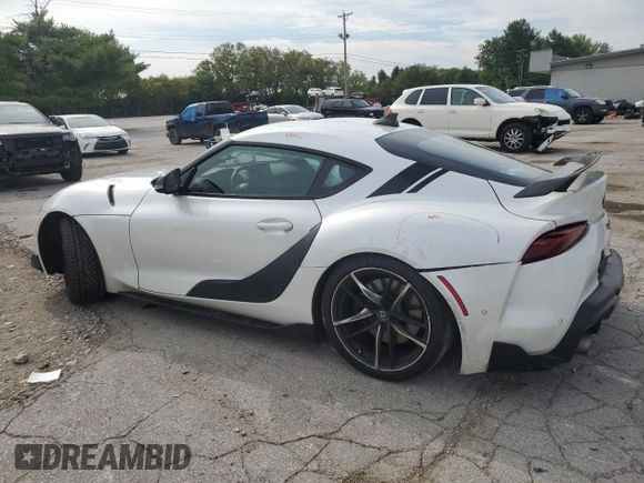 2022 Toyota GR Supra 3.0 with VIN WZ1DB4C03LW029008, listed as a Copart auction lot 70222474 with 0 mi miles and Salvage Title. Bid and sale history available at carsss.com. Image 2.