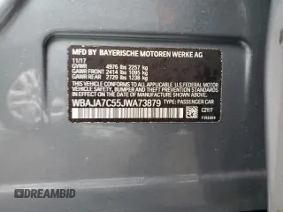 2018 BMW 5 Series 530i xDrive z VIN WBAJA7C55JWA73879, wystawiony jako Copart lot #42800575 z przebiegiem 75 401 mil mil oraz Szkoda całkowita • Salvage title. Historia ofert i sprzedaży dostępna na DreamBid. Obrazek 12.