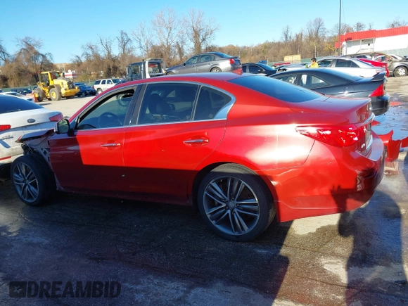 2014 Infiniti Q50 Sport with VIN JN1BV7AR5EM690783, listed as a IAAI auction lot 41024574 with 79,813 mi miles and . Bid and sale history available at DreamBid. Image 15.
