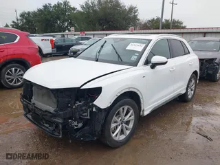 2023 Audi Q3 S line Premium with VIN WA1DECF35P1127797, listed as a IAAI auction lot 41353532 with 34,581 mi miles. Bid and sale history available at carsss.com. Image 17.