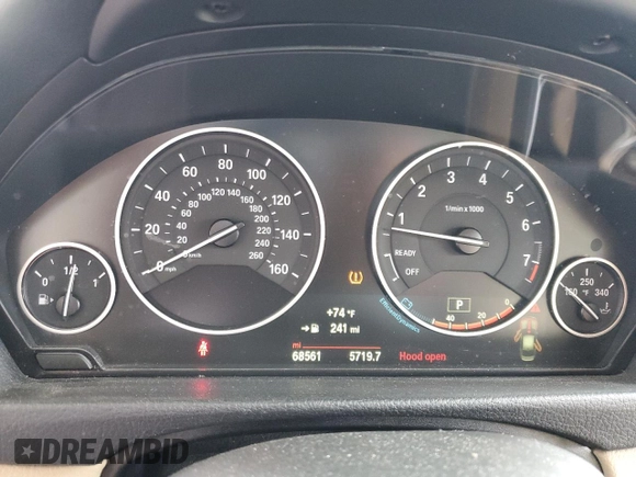 2015 BMW 3 Series 320i with VIN WBA3B1G50FNT07966, listed as a Copart auction lot 57535075 with 68,561 mi miles and Salvage title. Bid and sale history available at DreamBid. Image 9.