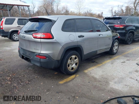 2014 Jeep Cherokee Sport with VIN 1C4PJLAB5EW268916, listed as a IAAI auction lot 41715729 with 116,544 mi miles and . Bid and sale history available at DreamBid. Image 4.
