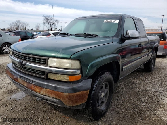 2001 Chevrolet Silverado 1500 LT with VIN 1GCEK19T31E337043, listed as a Copart auction lot 45755155 with 437,858 mi miles and Clean Title. Bid and sale history available at carsss.com. Image 1.