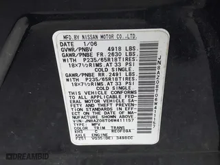 2006 Nissan Murano SL with VIN JN8AZ08T06W411157, listed as a IAAI auction lot 41957424 with 121,902 mi miles. Bid and sale history available at carsss.com. Image 9.