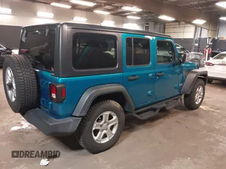 2020 Jeep Wrangler Unlimited Sport S z VIN 1C4HJXDN9LW194222, wystawiony jako IAAI lot #42079625 z przebiegiem 78 437 mil mil oraz . Historia ofert i sprzedaży dostępna na DreamBid. Obrazek 4.
