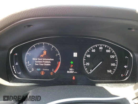 2019 Honda Accord EX-L with VIN 1HGCV2F59KA010036, listed as a Copart auction lot 64621555 with 63,007 mi miles and Salvage title. Bid and sale history available at DreamBid. Image 9.