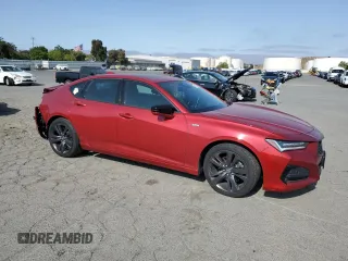 2021 Acura TLX w/A-Spec Package with VIN 19UUB5F51MA008704, listed as a Copart auction lot 59932995 with 62,781 mi miles and Salvage title. Bid and sale history available at DreamBid. Image 4.