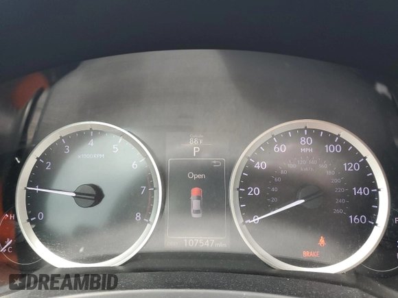 2014 Lexus IS 250 with VIN JTHBF1D20E5005622, listed as a Copart auction lot 54598975 with 107,547 mi miles and Salvage Title. Bid and sale history available at carsss.com. Image 9.