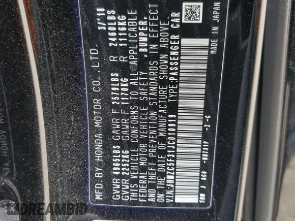 2018 Honda Clarity Plug-In Hybrid Touring with VIN JHMZC5F31JC010919, listed as a Copart auction lot 55216964 with 88,763 mi miles and Salvage Title. Bid and sale history available at carsss.com. Image 15.