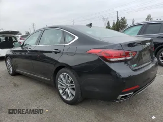 2018 Genesis G80 3.8L with VIN KMHGN4JE5JU238787, listed as a Copart auction lot 62377095 with 71,405 mi miles and Salvage title. Bid and sale history available at DreamBid. Image 2.