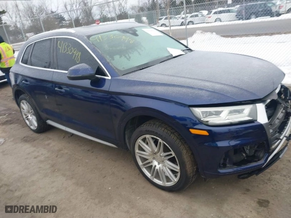 2018 Audi Q5 Premium Plus with VIN WA1BNAFY6J2023831, listed as a IAAI auction lot 41330998 with 86,287 mi miles. Bid and sale history available at carsss.com. Image 1.