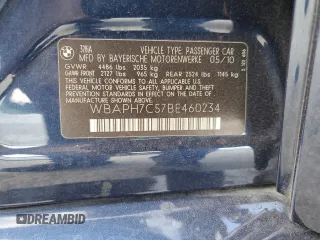 2011 BMW 3 Series 328i with VIN WBAPH7C57BE460234, listed as a Copart auction lot 52898595 with 134,795 mi miles and Non Repairable. Bid and sale history available at carsss.com. Image 13.