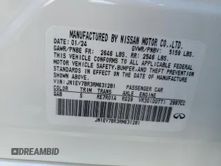 2024 Infiniti Q50 Luxe with VIN JN1EV7BR3RM631281, listed as a Copart auction lot 72021944 with 3,994 mi miles and Salvage Title. Bid and sale history available at DreamBid. Image 12.