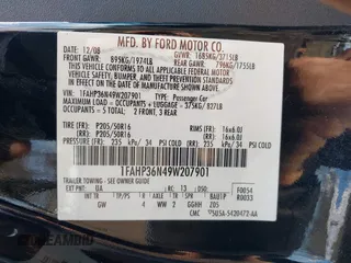2009 Ford Focus SES with VIN 1FAHP36N49W207901, listed as a IAAI auction lot 41875523 with 95,089 mi miles. Bid and sale history available at carsss.com. Image 9.