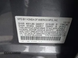 2020 Acura ILX z VIN 19UDE2F36LA000066, wystawiony jako IAAI lot #42495584 z przebiegiem 27 763 mil mil oraz . Historia ofert i sprzedaży dostępna na DreamBid. Obrazek 9.