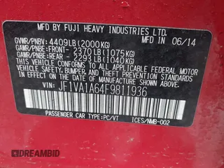 2015 Subaru WRX с VIN JF1VA1A64F9811936, выставлен на аукционе IAAI как лот 42515556 с пробегом 100 870 миль миль и . История ставок и продаж доступна на DreamBid. Изображение 9.
