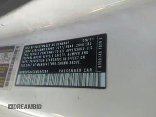 2012 Volkswagen GTI w/Conv & Sunroof с VIN WVWEV7AJ5CW094384, выставлен на аукционе IAAI как лот 41744860 с пробегом 157 285 миль миль и . История ставок и продаж доступна на DreamBid. Изображение 9.