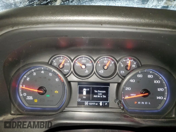 2020 Chevrolet Silverado 1500 Custom Trail Boss with VIN 1GCPYCEFXLZ206321, listed as a Copart auction lot 41848515 with 122,117 mi miles and Salvage Title. Bid and sale history available at DreamBid. Image 9.