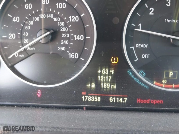2014 BMW 3 Series 328i with VIN WBA3A5C51EP602027, listed as a IAAI auction lot 41191137 with 178,358 mi miles. Bid and sale history available at carsss.com. Image 16.