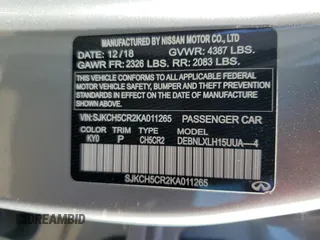2019 Infiniti QX30 Luxe z VIN SJKCH5CR2KA011265, wystawiony jako Copart lot #54603635 z przebiegiem 38 859 mil mil oraz Szkody całkowita. Historia ofert i sprzedaży dostępna na DreamBid. Obrazek 13.